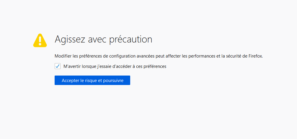 firefox procéder avec prudence